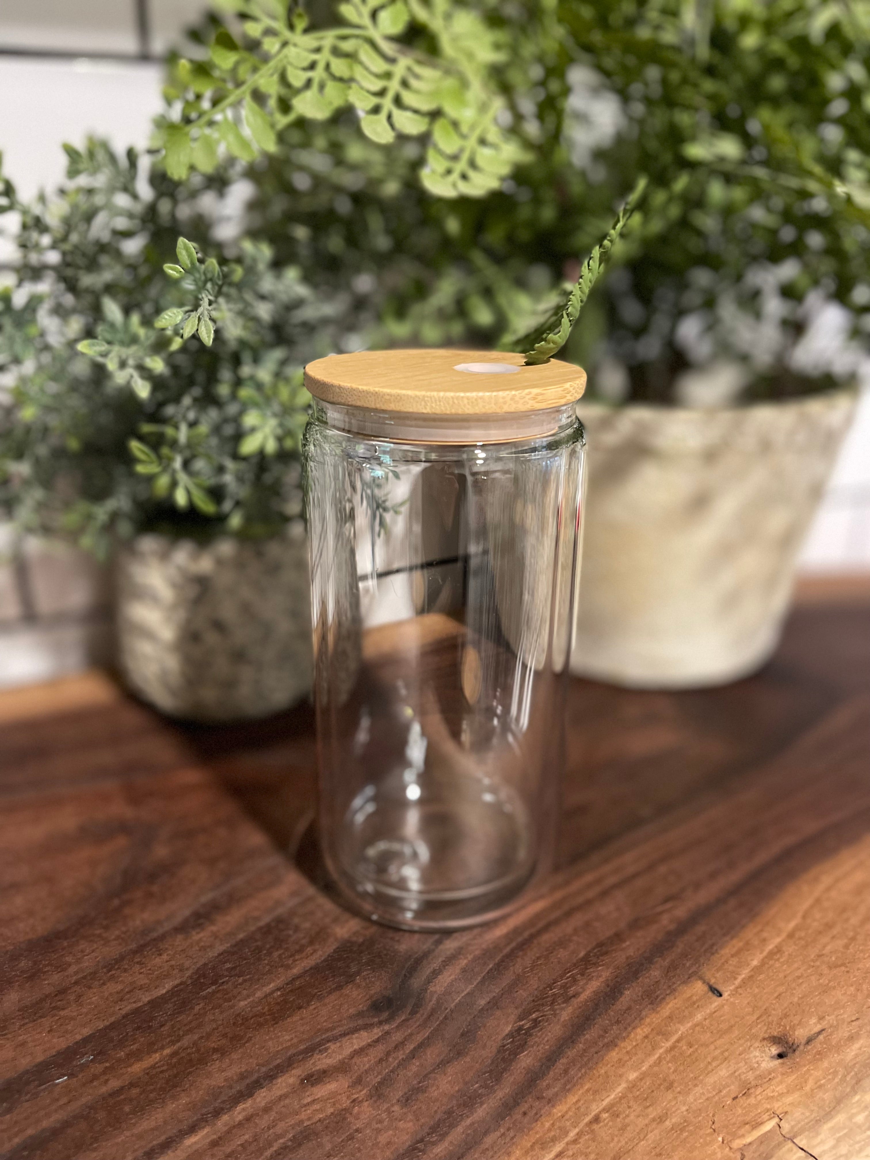 16oz Glass Snow Globe Cup