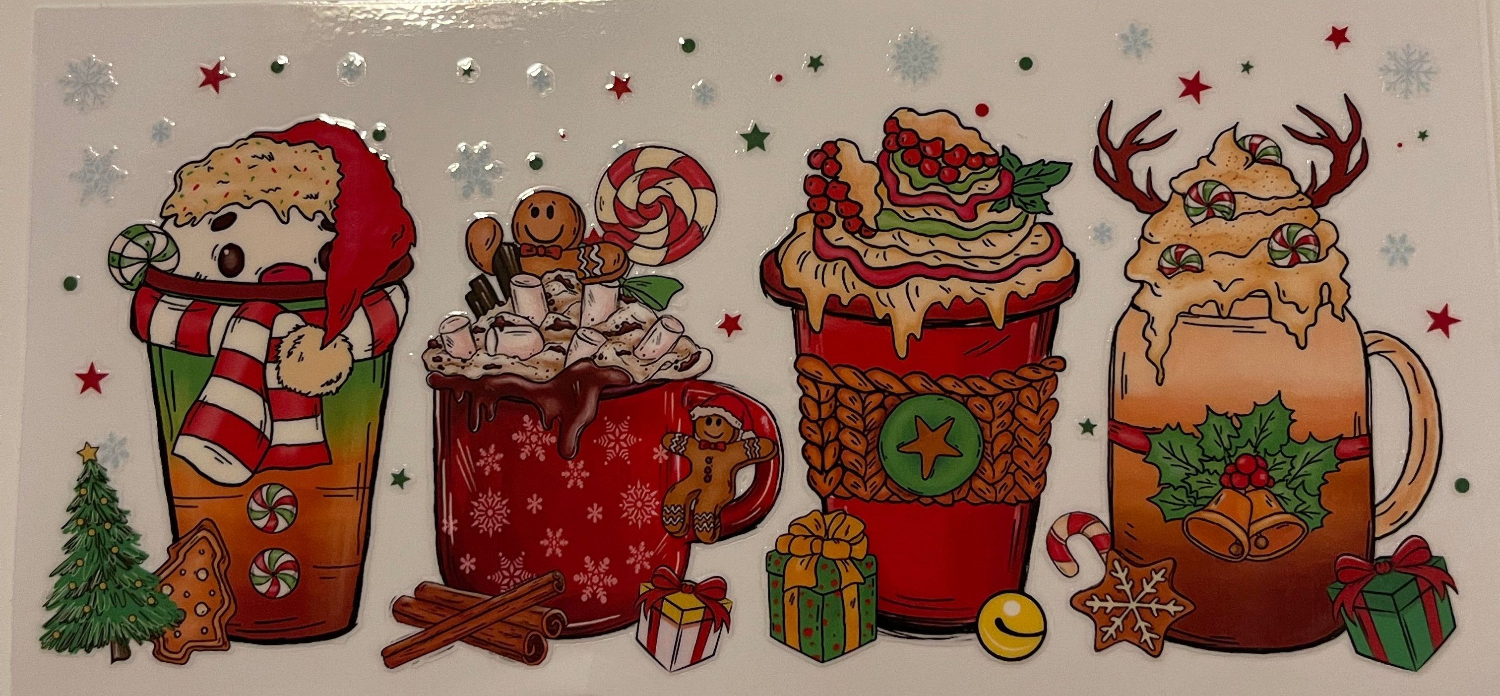 Four Christmas Cups Antlers