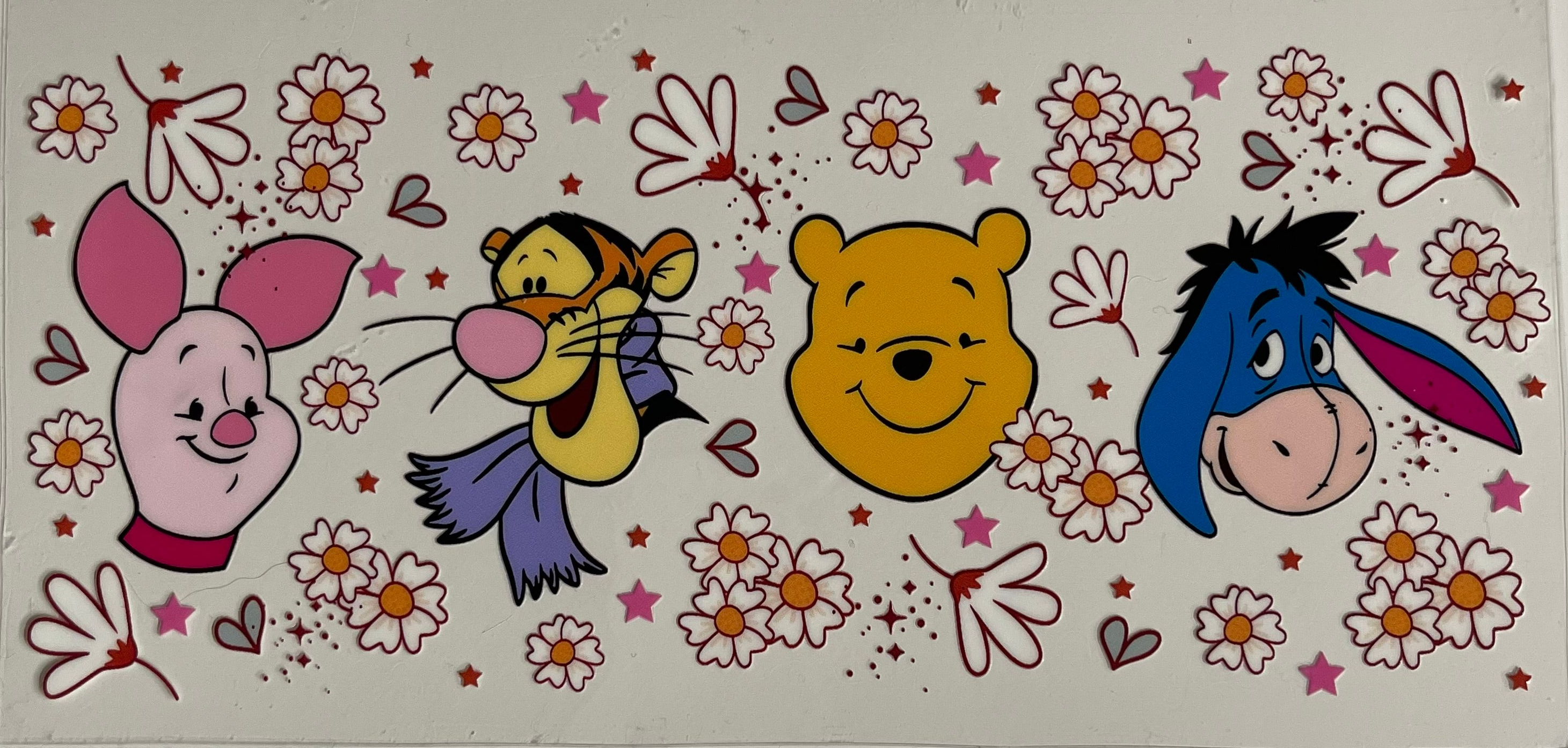 Pooh Faces with White Flowers