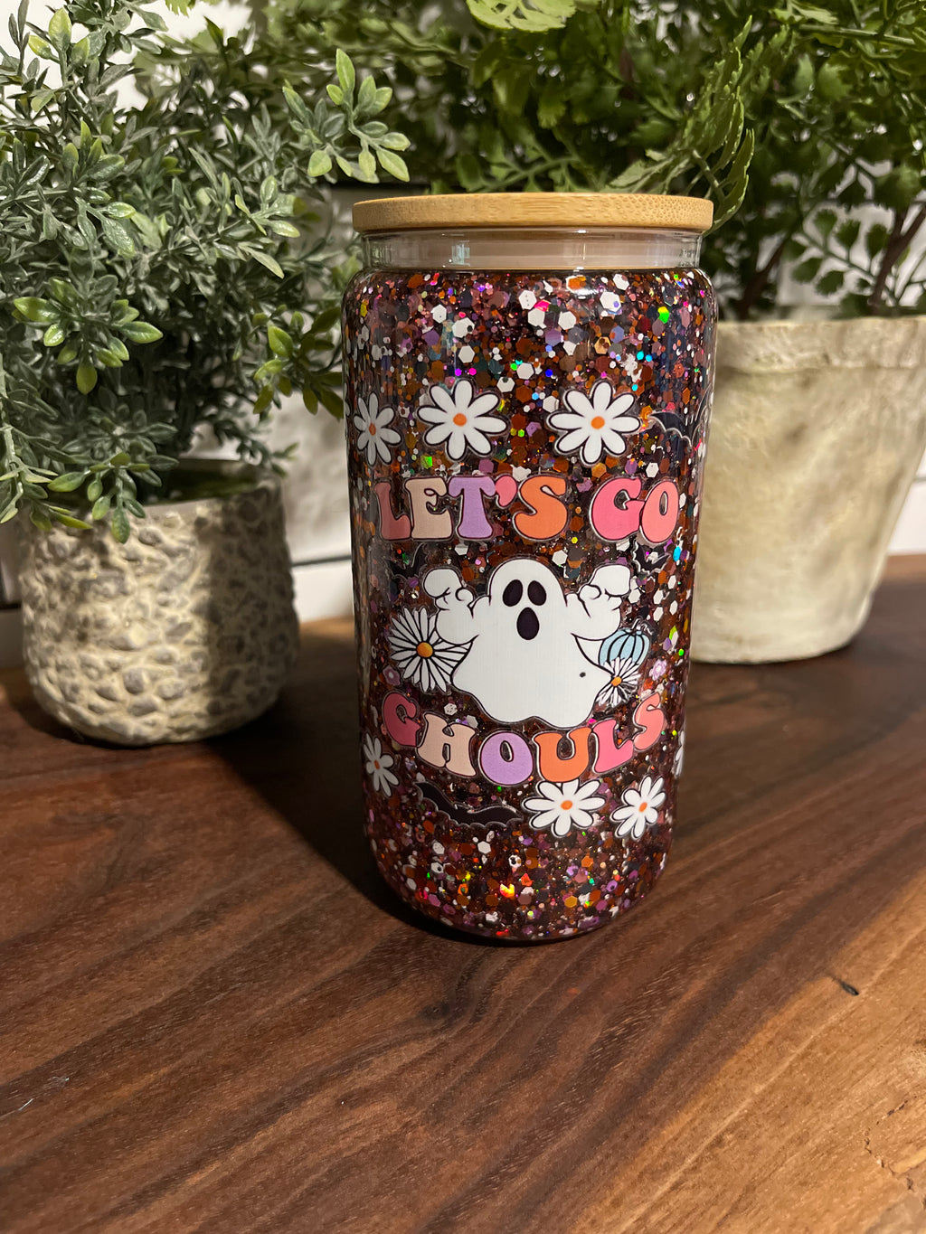 Premade Customized 16oz Glass Snow Globe Cup