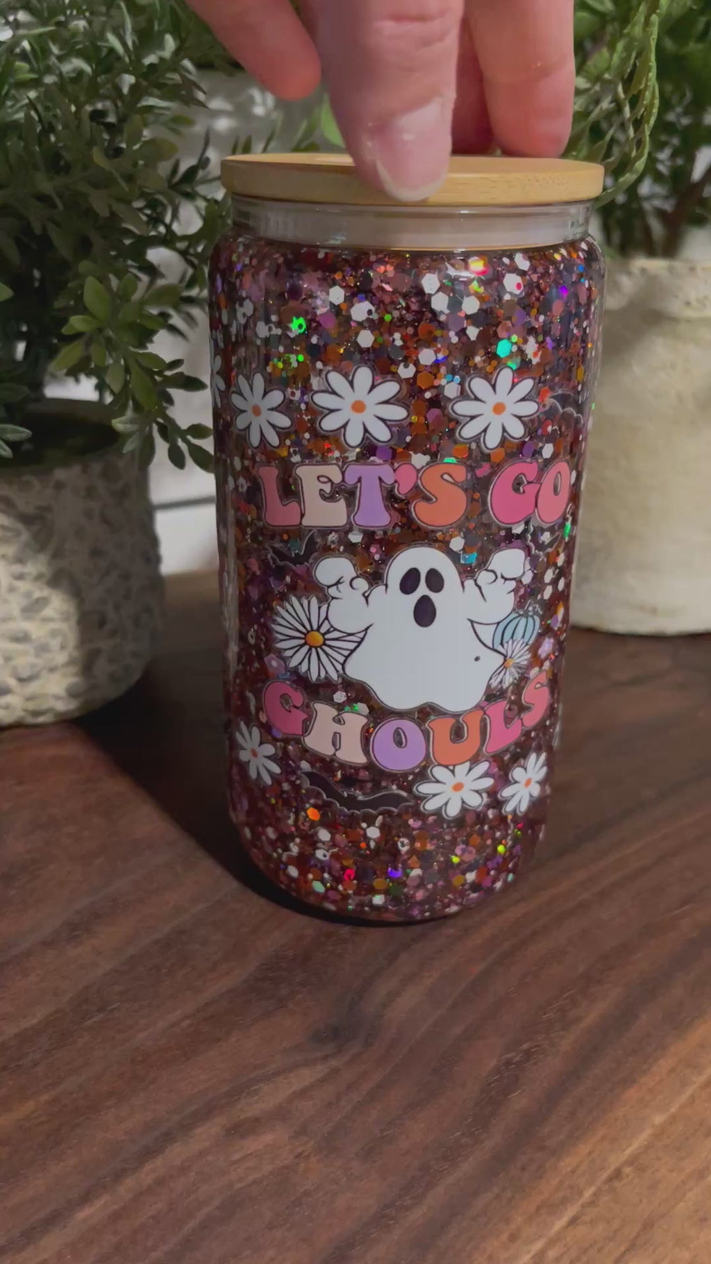 Premade Customized 16oz Glass Snow Globe Cup