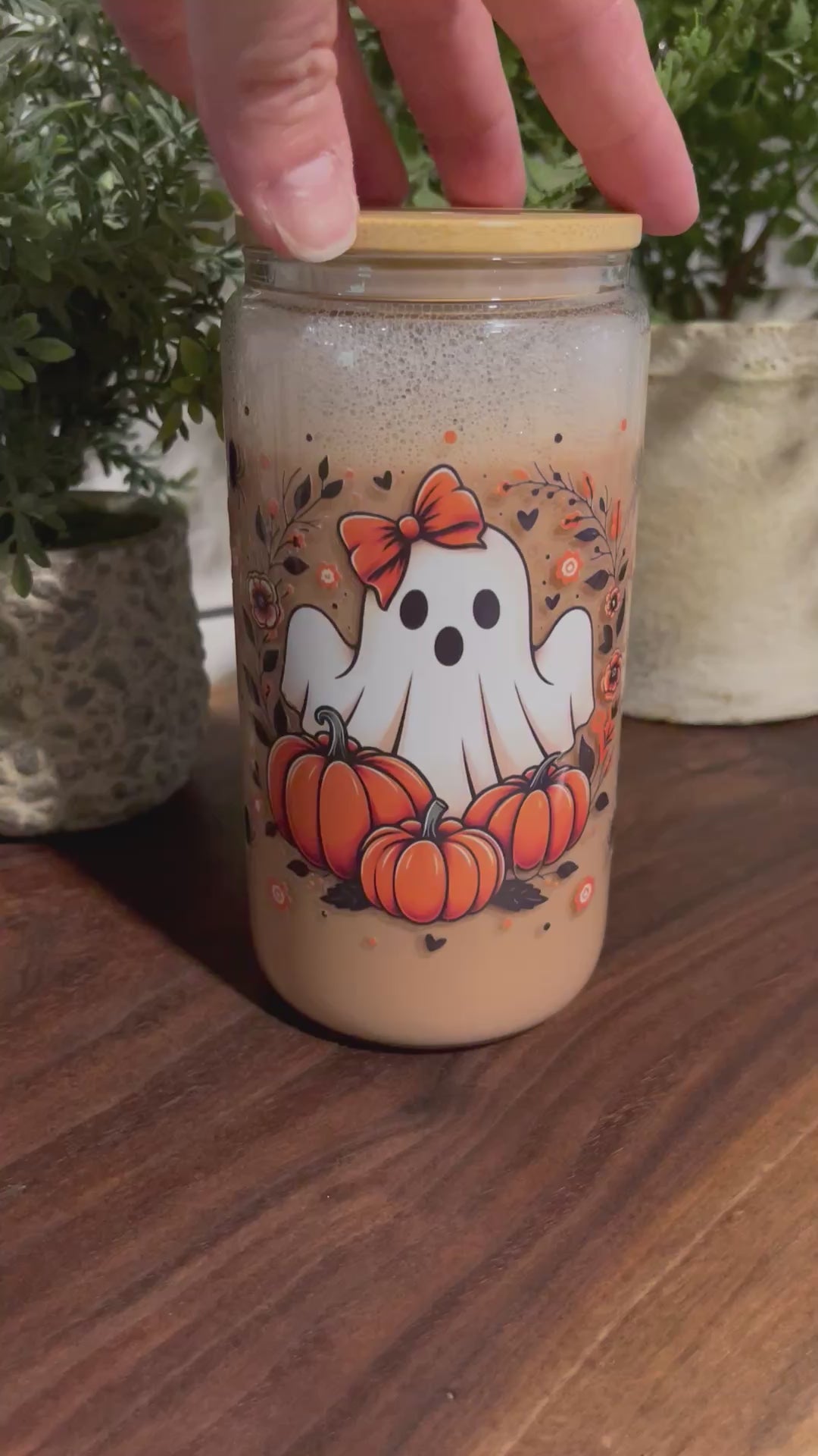 Premade Customized 16oz Glass Snow Globe Cup